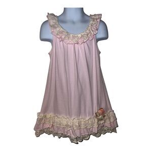 Catherine Mandrain, pink and cream lace dress 3T ￼